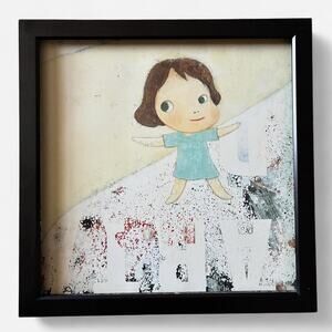 Nara Yoshimoto Nara art prints 9x9 framed contemporary Japanese artist artwork